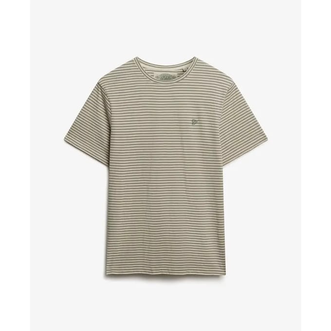 Superdry T-shirt Classic Essential Stripe Tee M1012346a Silver Sage Chalk Stripe Mannen Maat - XXL