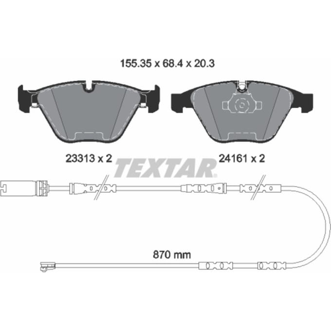 Remblokset TEXTAR 2331307, voor