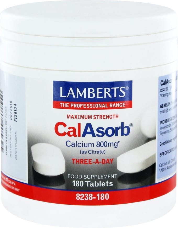 Lamberts CalAsorb (calcium citraat) & Vitamine D3 180 Tabletten