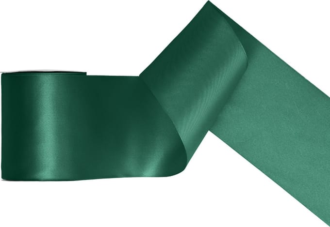 Partydeco - Satijn lint Donkergroen 100mm/rol 25m - Kerst - Feestdagen