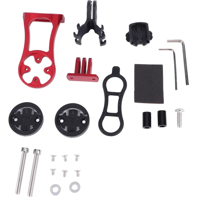 Support d'extension de potence de vélo pour ordinateur et caméra de sport (rouge) rouge