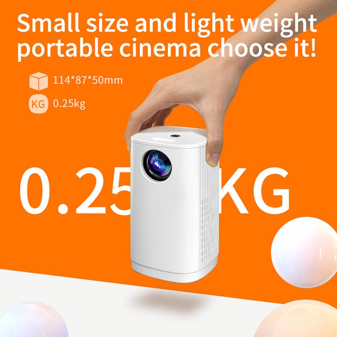 Miniprojector 1080P Draadloze draagbare filmprojectoren 20000 uur Levensduur lamp 100 inch W-EU