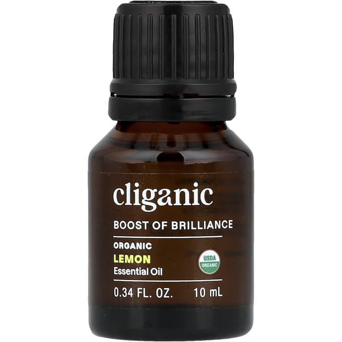 Cliganic, huile essentielle 100 % pure, huile de citron, 0,33 fl oz (10 ml)