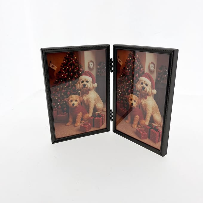 AL - Mat Zilver - 2-luik Fotolijst - Parel - 10 x 15 cm