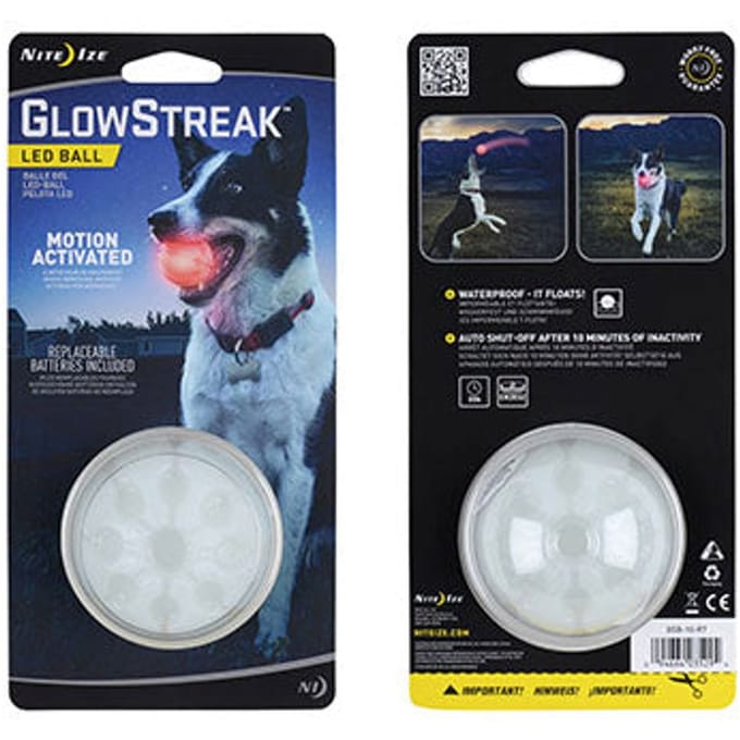 Nite ize glowstreak dog led ball red