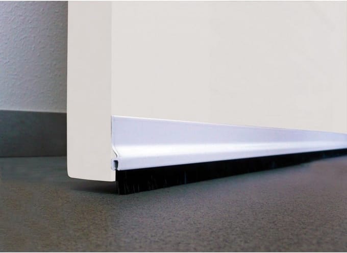 Universele Deur Afdichting Aluminium met Franjes - Tochtstrip 92 cm