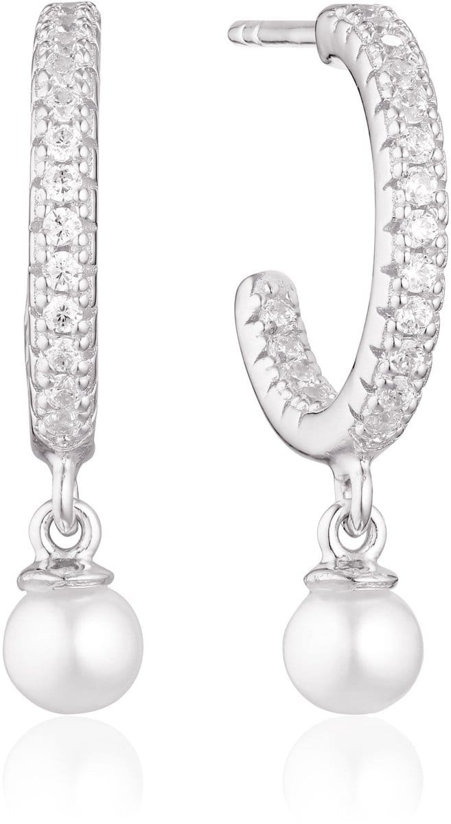 SIF JAKOBS JEWELLERY ELLERA PERLA MEDIO EARRINGS SJ-E12280-CZ-SS