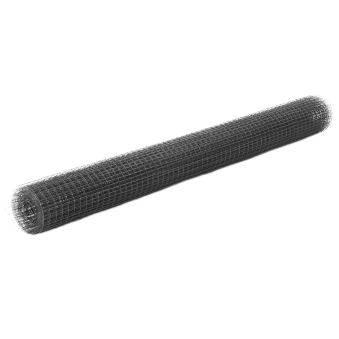 vidaXL - Kippengaas - 25x1,5 - m - staal - met - PVC - coating - grijs