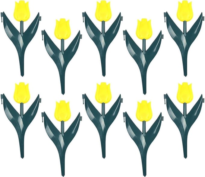 Bloembedrand Set - Tuinafscheiding Bloemvormig - Tuin Decoratie - Flexibele Flens - 10 Delig - Geel