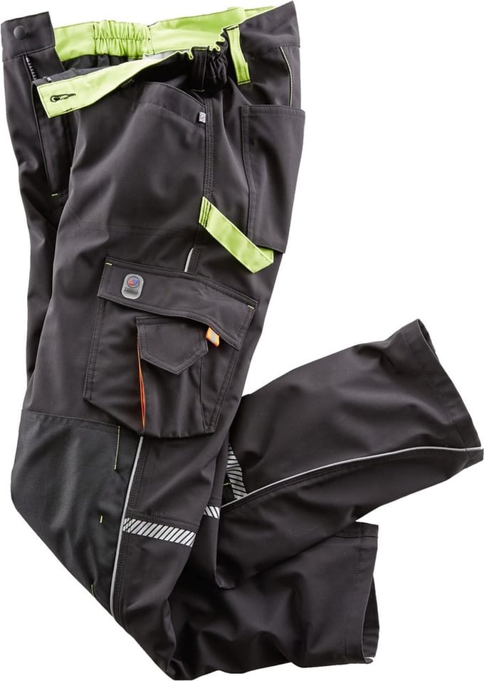 Terrax Workwear Softshellhose Schwarz/Limette-60