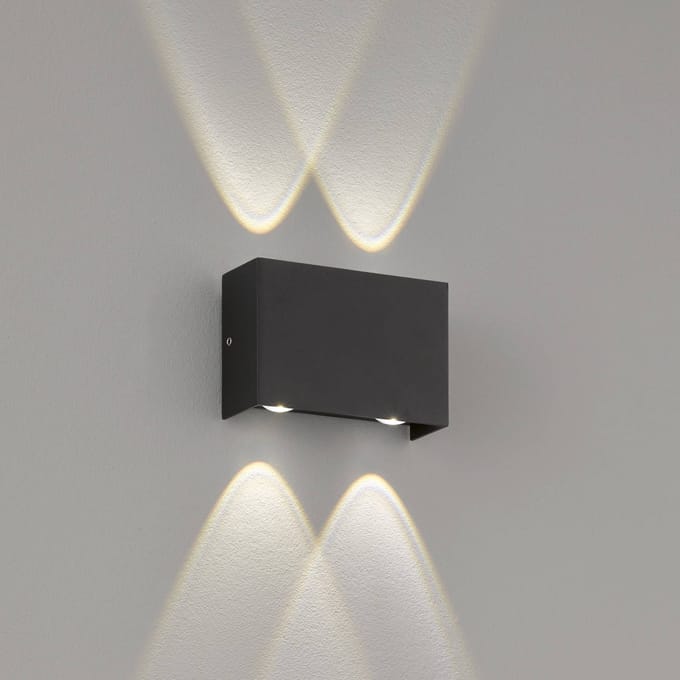 Fischer&honsel Buitenwandlamp Nairobi - Zwart - Warm Wit - 10w