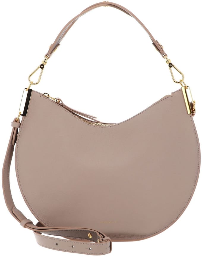 COCCINELLE Leren schoudertas Sunup Shoulder Bag Rosette / Warm Taupe beige