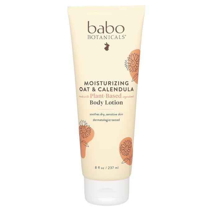 Babo Botanicals, Moisturizing Body Lotion, Oat & Marigold, 8 fl oz (237 ml) white