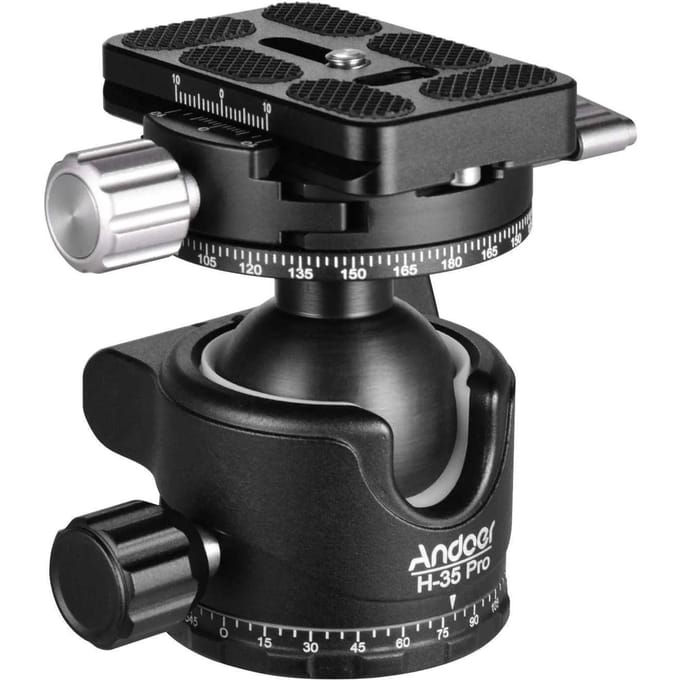 Andoer H-35 Pro Panorama Balhoofd Balhoofd Statief Mount Adapter Low Gravity Center met Dual zwart