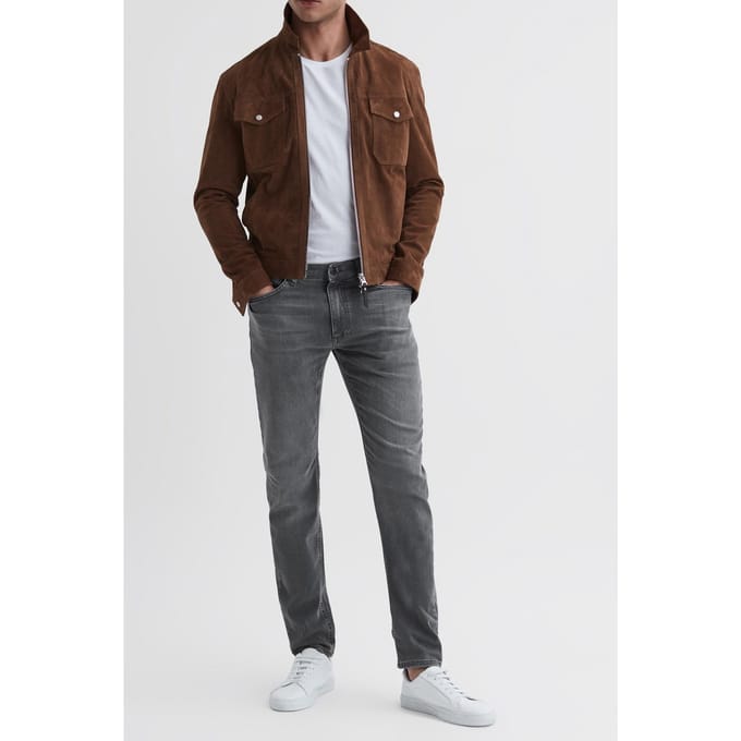 Reiss Harry-jersey Slim Washed Grey Maat: W28R | Slim Jeans Outlet | Heren | Grijs