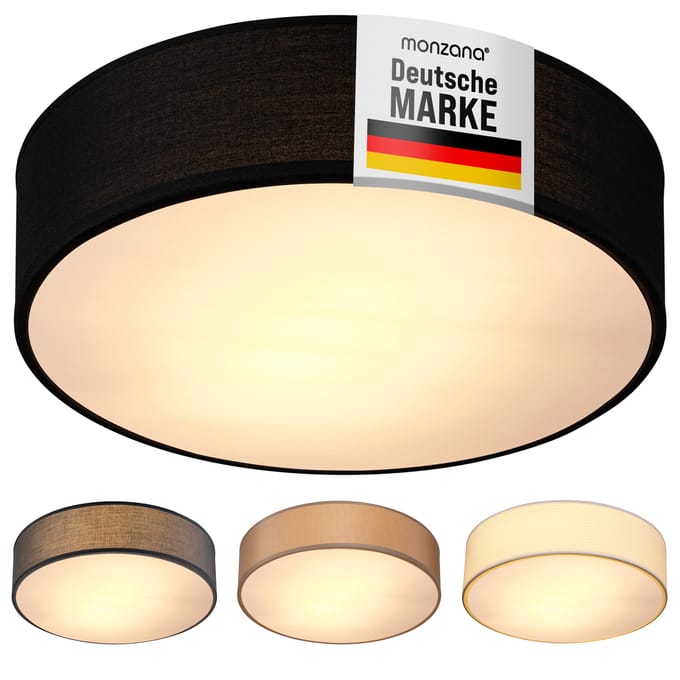 Monzana Plafondlamp 40W Rond - 38cm Fitting E27 - Zwart