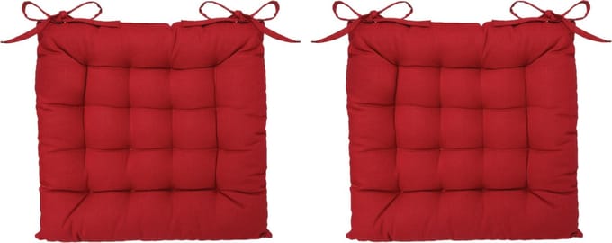 Atmosphera Tuintoelkussen - 2x - rood - katoen - 38 x 6 cm - zitkussen