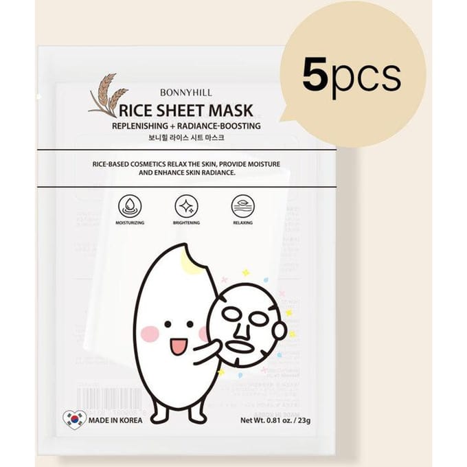 Masque Visage en Feuille BONNYHILL Riz Niacinamide Éclat (5 pcs) white