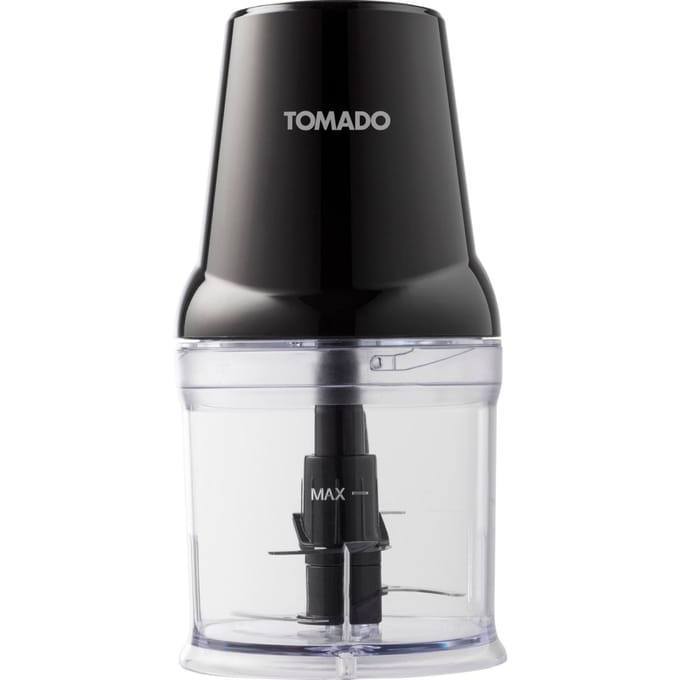 Tomado TCH2001B - Hakmolen - 360 ml - 2 RVS messen - 400 watt - Snijdt, hakt en mixt - Zwart