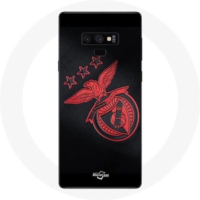 Samsung Galaxy Note 9 hoesje slb benfica zwarte achtergrond