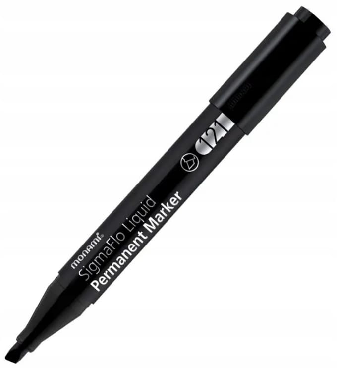 Monami SigmaFlo Liquid 121 Permanente Marker Zwart Wit Punt