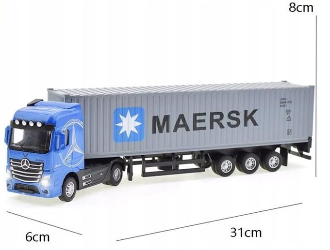 Model Vrachtwagen met Trailer Schaal 1:43 - Blauw