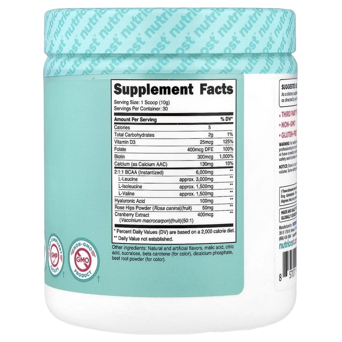 Nutricost, Femmes, BCAA, Pêche Mangue, 10,6 oz (300 grammes)