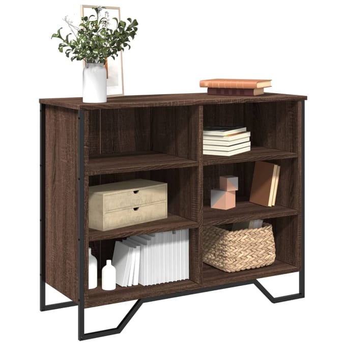 vidaXL - Dressoir - 91x35,5x74,5 - cm - bewerkt - hout - bruin - eikenkleur