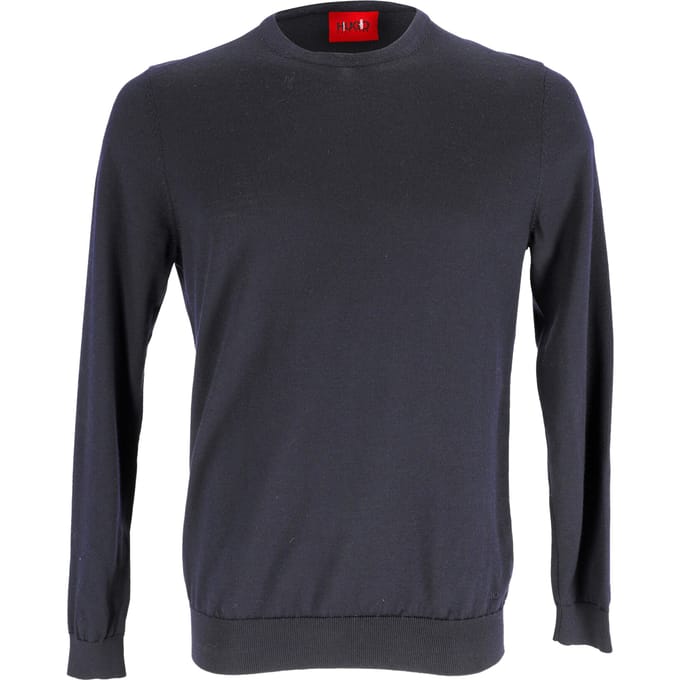 Hugo Boss trui in marineblauwe, zuivere scheerwol