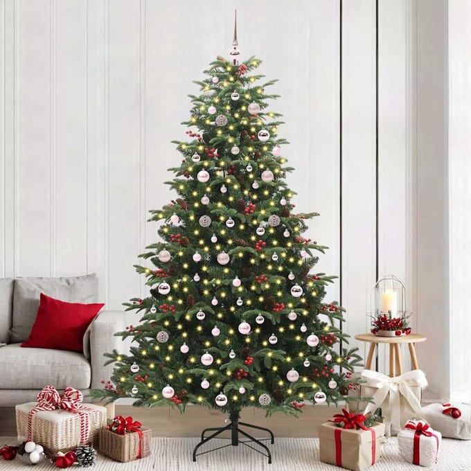 vidaXL - Kunstkerstboom - Groen - 240 - cm - PVC - en - Metaal - en - Plastic