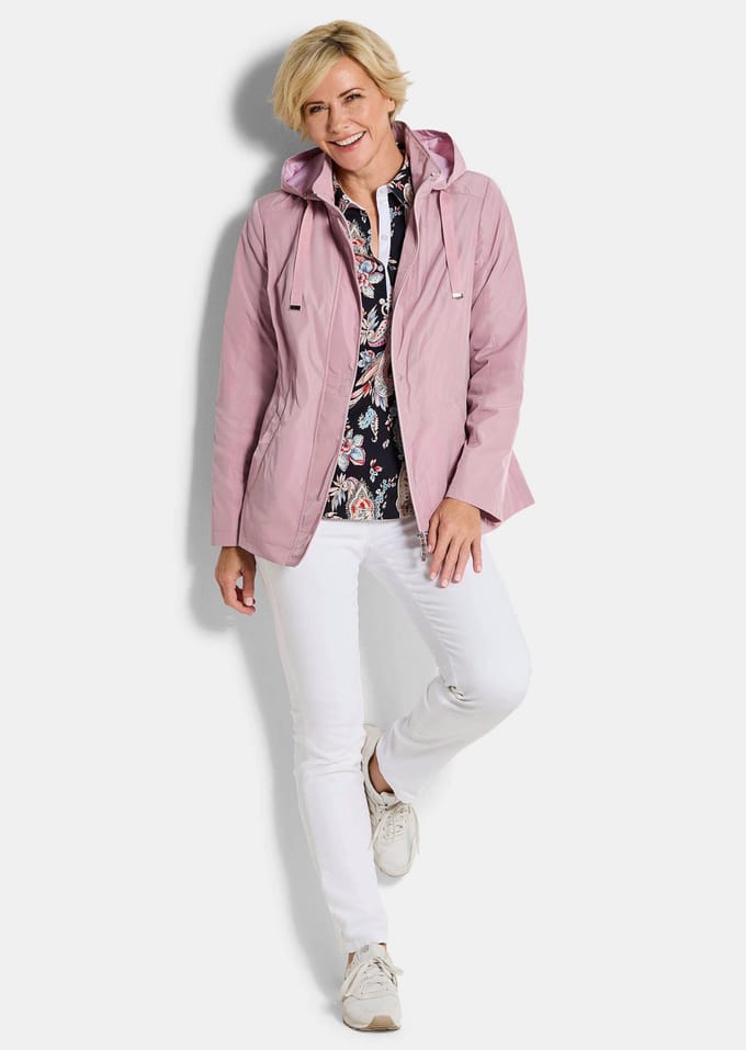 Jas met afneembare capuchon - rosé - Gr. 44 van Goldner Fashion
