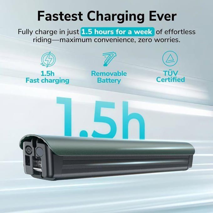 Vélo électrique - ENGWE - N1 Pro - Cadre carbone monobloc - Moteur central 250W/80Nm - Autonomie 100 km gris