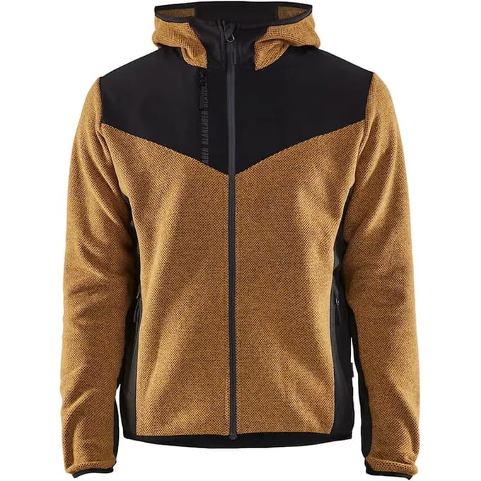 Blaklader Gebreid jack met softshell - Honinggoud/Zwart - 2XS