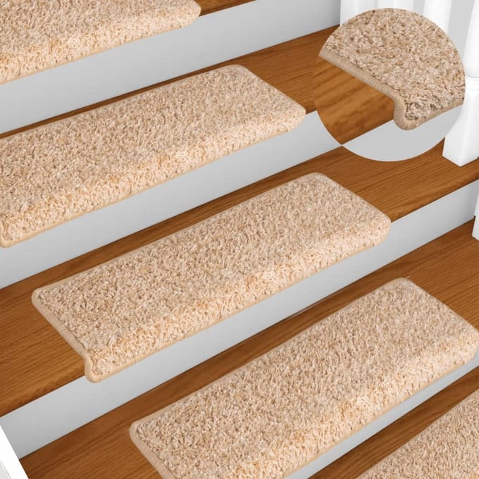 vidaXL - Trapmatten - 15 - st - 65x21x4 - cm - Goud - Rechthoekige - Rand