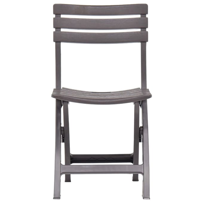 vidaXL - Opklapbare - stoelen, - 2 - stuks, - plastic, - mokkakleur