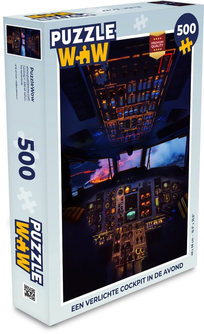 Puzzel Een verlichte cockpit in de avond - Legpuzzel - Puzzel 500 stukjes