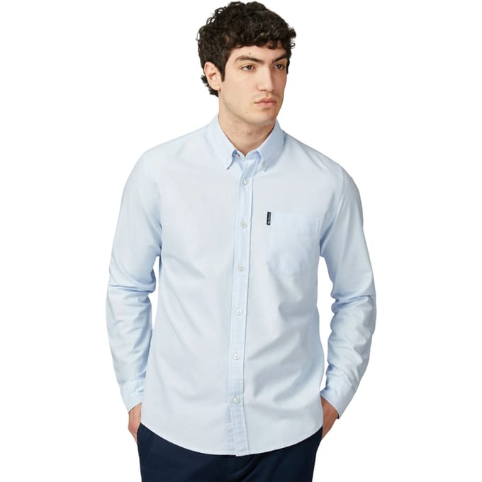 Ben Sherman Heren Signature Oxford overhemd met lange mouwen (Sky)