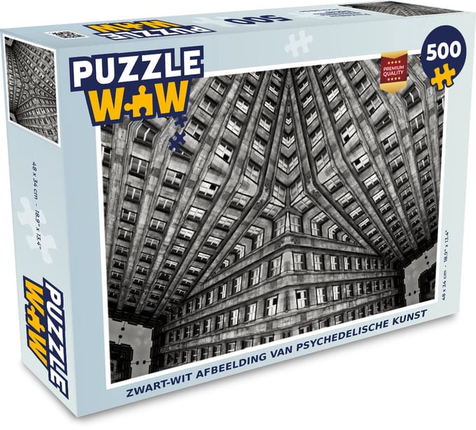 Puzzel Kunst - Zwart - Wit - Psychedelisch - Legpuzzel - Puzzel 500 stukjes