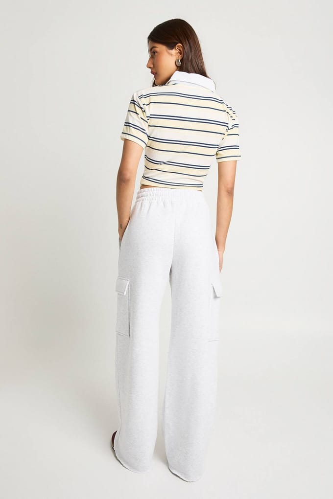boohoo Dames Cargo-jogger met wijde pijpen | Ash Grey | Maat: Large