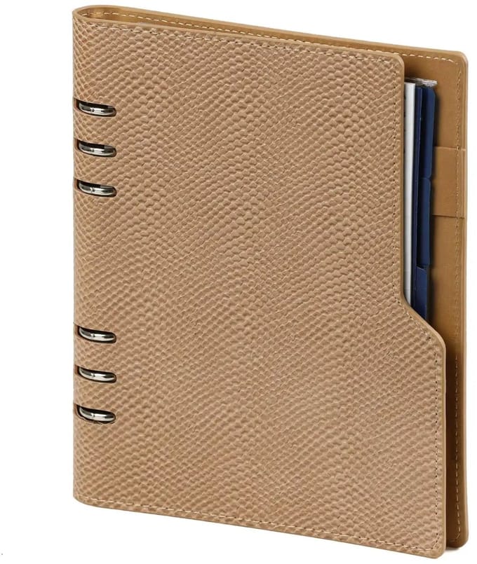 1016-05 hervulbare A5 Ringband Agenda slangenprint bruin 1 week per 2 paginas 2026-2027-2028