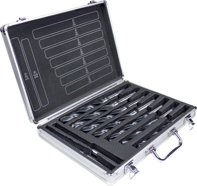 9 delige rolgewalste HSS conische borenset DIN345 MK2 en MK3 boren MW Tools MKS239