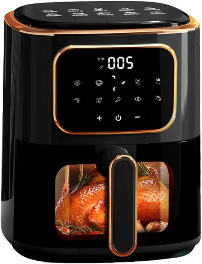 Digitale Airfryer - Heteluchtfriteuse - Gezond Bakken - Zichtbaar Venster - 45L Capaciteit - Zwart