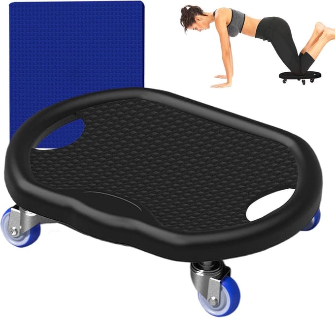Buikspierroller - Core Trainer - Kracht Training - Stille Wielen - 32x27cm - Zwart