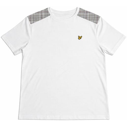 T-shirt Korte Mouw Lyle &amp; Scott Check Panelled T-Shirt White