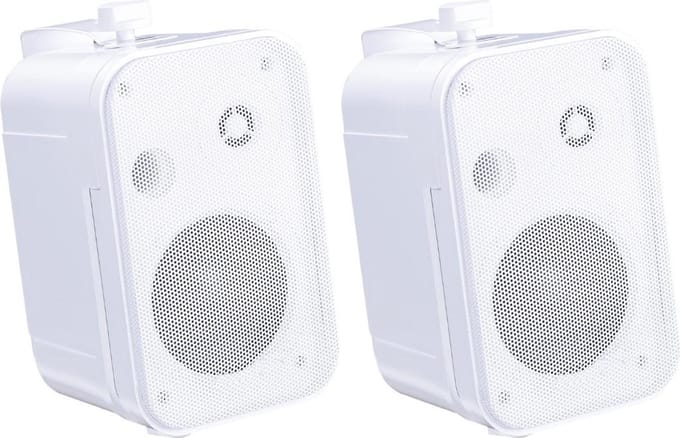 E-Audio B418 3,5"" 2-weg miniluidsprekers met ophangbeugel (8 Ohm 100 W) - Set van 2 - Wit