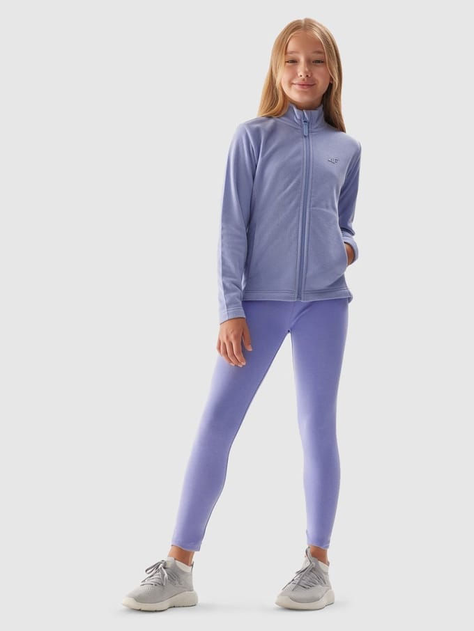 4F Meisjes Leggings Hoge Taille Comfort Stretch Blauw Kindermode Maat 128