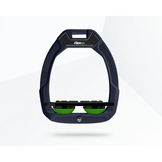 Plat Grip Marine/Zwart/Groen veiligheidsbeugels voor paardrijden Flex-On Safe-On