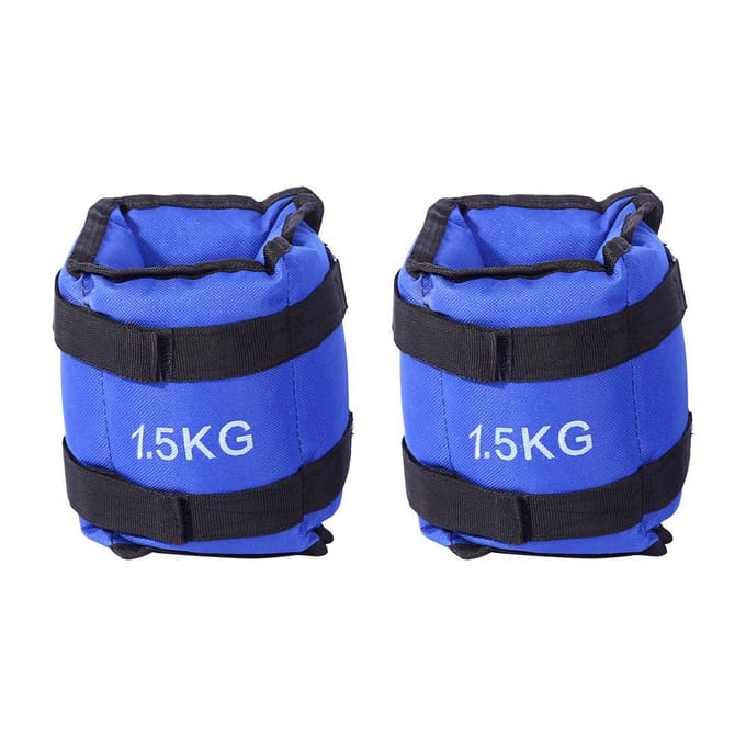 Poids pour les jambes, poids de course d'athlétisme à fixation double sangle (3kg - 2 x 1.5kg) noir