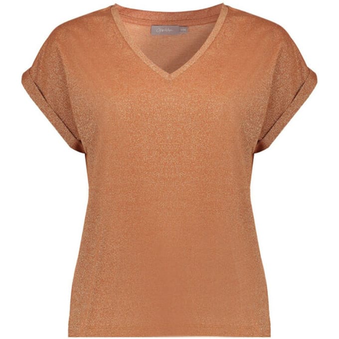 Geisha t-shirt lurex v-neck 62351-24 202 ginger