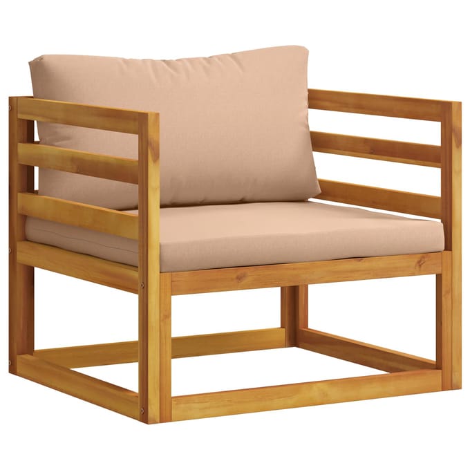 vidaXL - Modulaire - fauteuil - met - kussens - Massief - Acacia - Hout - Naturel